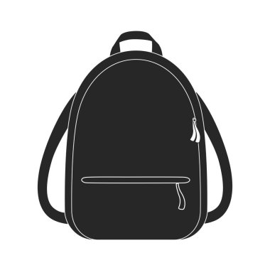 Okul çantası ikonu. E-öğrenim ve eğitim koleksiyonundan beyaz arkaplan üzerinde moda düz okul çanta ikonu.