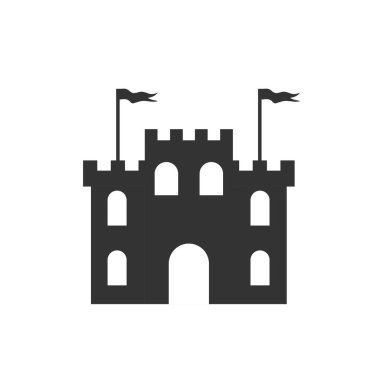 Castle Tower simgesi, beyaz arkaplanda logo izole edildi
