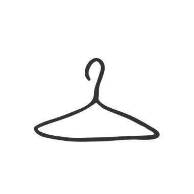 Giysi Askısı Simgesi Vektör İllüstrasyon Logo Şablonu Beyaz Arkaplanda İzole Edildi.