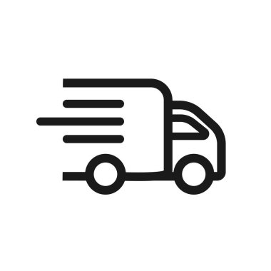 Arabayla teslimat, teslimat ve lojistik koleksiyonundan kamyonet ikonu..