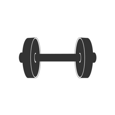 Salakça spor salonu ikonu. Ağırlık vektör çizimi beyaza izole edildi. Halter kabartma tasarımı, ağ için tasarlandı.