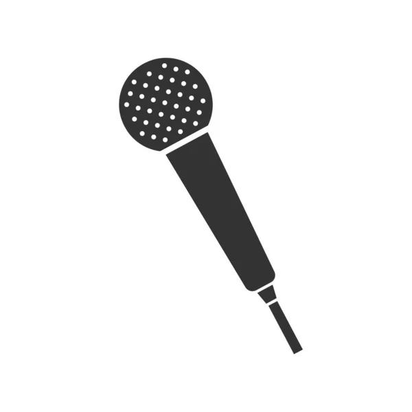 Значок Микрофона Белом Фоне Вектор — стоковый вектор