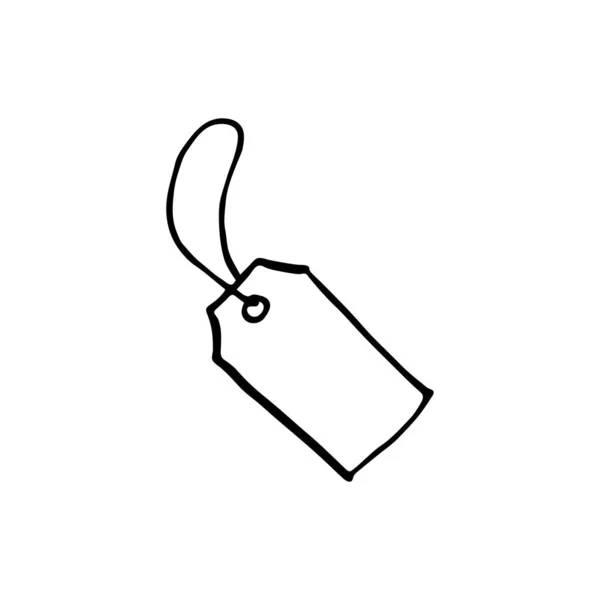 Ikona Cenovky Jednoduchý Obrys Ploché Logo Cenovky Bílém Pozadí Vektorová — Stockový vektor