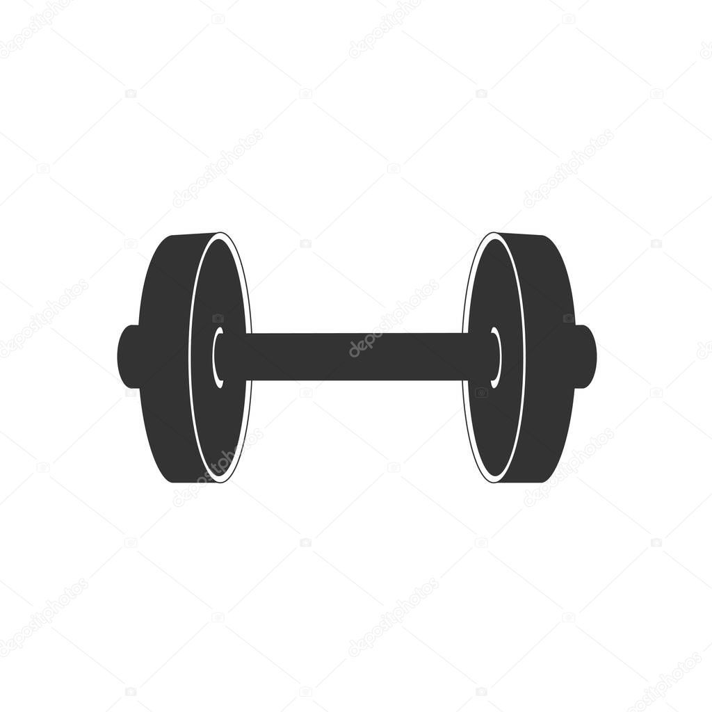 Dumbbell for gym solid icon. Weight vector illustration isolated on white. Barbell glyph style design, designed for web.