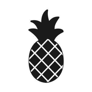 Ananas ikonu vektörü. Mobil konsept ve web tasarımı için doğrusal stil işareti. Ananas sembolü çizimi. Piksel vektör grafikleri - Vektör.