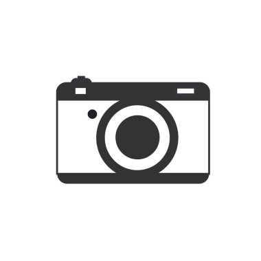 Kamera Simgesi gri arkaplanda izole edildi. Web sitesi tasarımınız için kamera sembolü, logo, uygulama, UI. Vektör illüstrasyonu, EPS10.