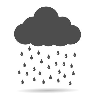 Yağmurlu hava bulutu simgesi vektör yağmur illüstrasyon logo şablonu