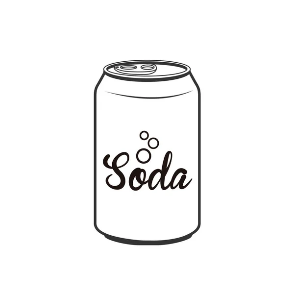 Alumínio Soda Pode Ilustração Vetorial Isolado Fundo Branco Ícone Bebida — Vetor de Stock