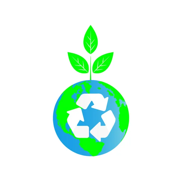Tierra Verde Día Mundial Del Medio Ambiente Concepto Reciclaje Salvar — Vector de stock