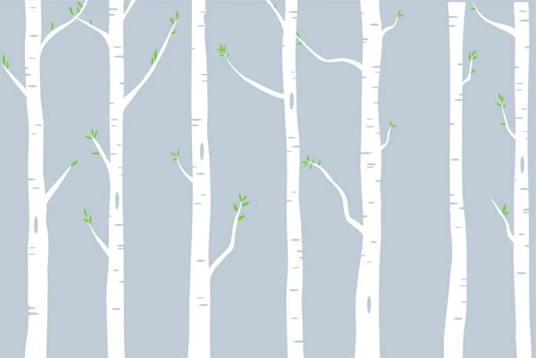 Дерева Берези Зеленим Листям Ілюстрація — стоковий вектор