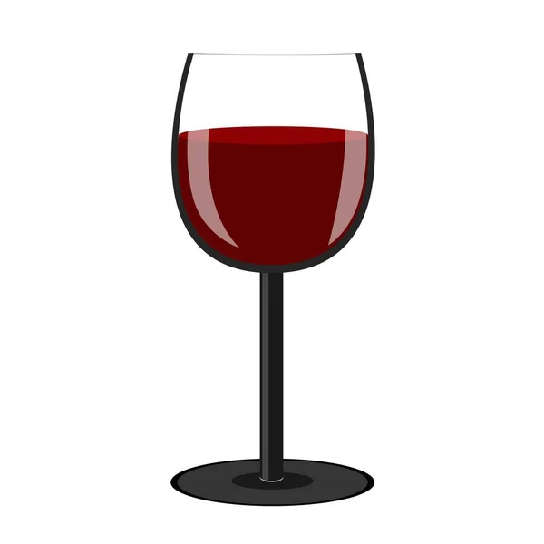 Copa Vino Tinto Con Icono Del Logotipo Del Vino Ilustración — Archivo Imágenes Vectoriales