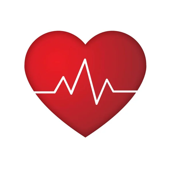 Línea Latidos Del Corazón Rastros Pulso Ekg Símbolo Cardiovascular Concepto — Vector de stock