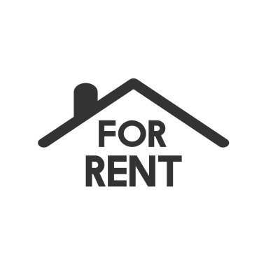Kiralık logo tasarımı ikonu için emlak evi. vektör