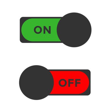 Harfli Aygıt Arayüz Modülü ya da Şablon - Beyaz Arkaplanda Yeşil ve Kırmızı - Vektör Grafiksel Tasarımı