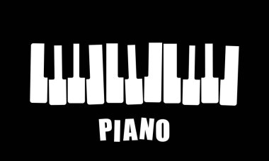 Piyano tuşlu müzik arkaplanı. Vektör illüstrasyonu.