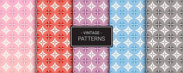Set Pastel Vintage Style Seamless Patterns Eps Патент Использован Обоев — стоковый вектор