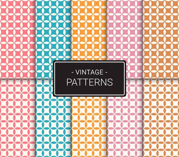 Set Pastel Vintage Style Seamless Patterns Eps Pattern Can Used — Stock Vector