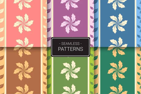 Set Decorative Floral Seamless Pattern Eps Pattern Can Used Wallpaper — Stock Vector