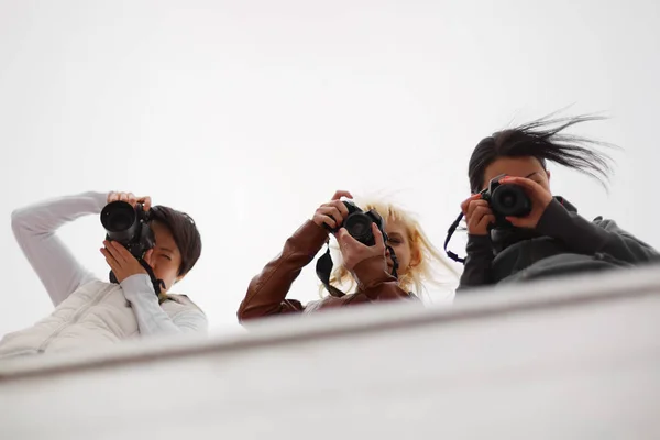 Paparazzi Ser Capturado Pessoas Fotógrafos — Fotografia de Stock