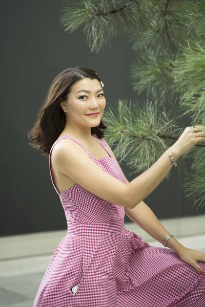 Beautiful Asian Business Woman Kazakh Fashion Girl — Stock Photo, Image