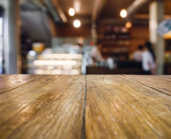 Tabel Atas Blur Bar Restoran Kafe Dengan Orang Orang Latar — Stok Foto