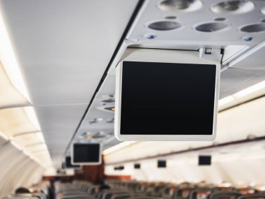 Boş şablon ekran yukarı sahte gemiye uçak Tv ekran uçuş bilgileri