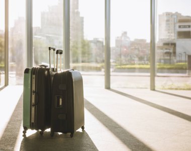 Bagaj bavul Havaalanı terminal seyahat kavramı