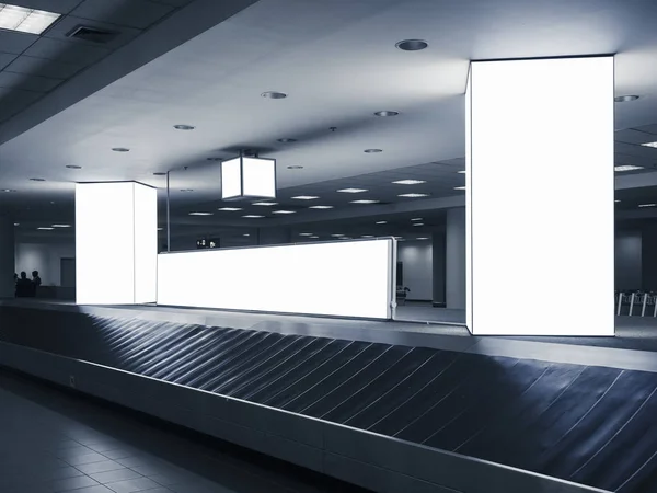 Mock Media Publicidade Caixa Luz Carrossel Bagagem Aeroporto — Fotografia de Stock