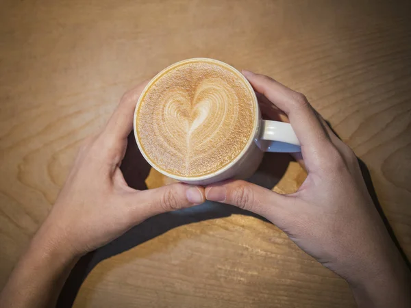 Tenuta Mano Tazza Caffè Vista Dall Alto — Foto Stock