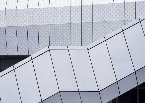 Detalhe Arquitetura Folha Metal Design Fachadas Edifício Moderno — Fotografia de Stock