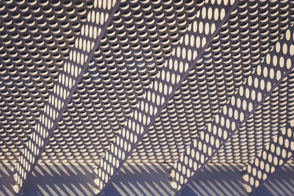 Padrão Metal Com Sombra Luz Detalhes Arquitetura Placa Aço — Fotografia de Stock