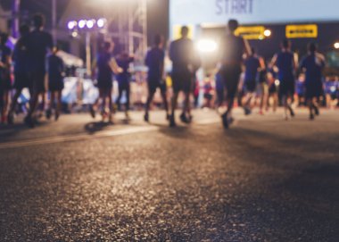 İnsanlar çalışan maraton spor olay başlangıç noktası görüntü arka plan