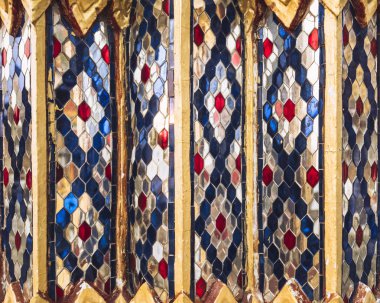 Renkli fayans ayna döşeme deseni Tay mimari Tapınağı dekorasyon