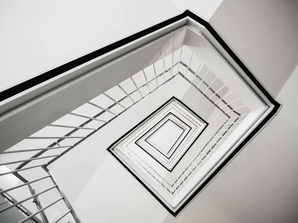 Stair Step White Staircase Interior Modern Building Architecture Abstract — Stock Photo, Image