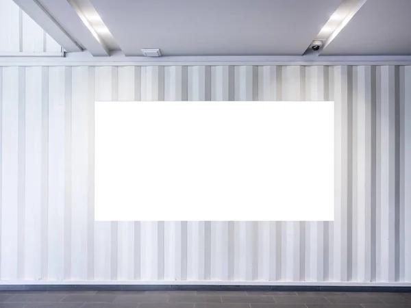 Mock Blank Banner Pared Del Metal Moderno Loft Cartelera Interior — Foto de Stock