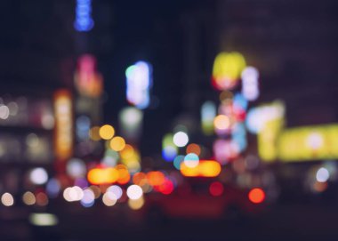 Işık şehir sokak gece renkli Bokeh arka plan bulanıklık