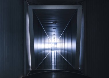 Geçit koridor Modern bina çıkış yolu fütüristik arka plan detayları