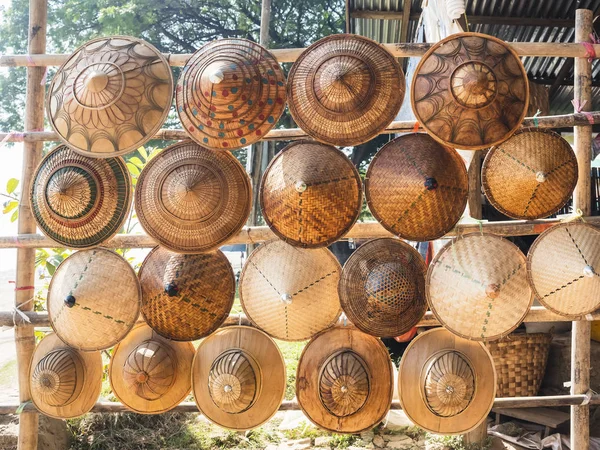 Hantverk Produkt Bambu Hatt Souvenirbutik För Myanmar Lokal Konst Och — Stockfoto