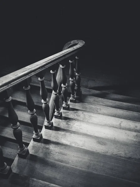 Architecture Details Staircase Wooden Handrail Old Historical Building Abstract Background — Stock Photo, Image