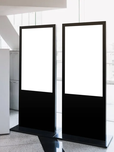 Blank Mock Banner Stand Media Display Signage Indoor — Stock Photo, Image
