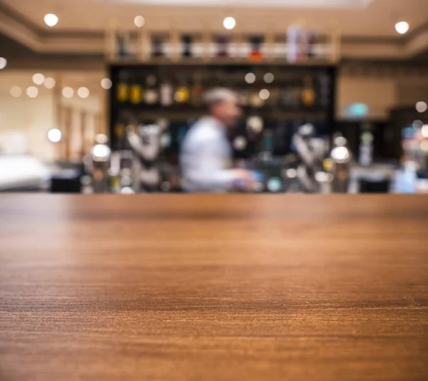 Table top counter Blur Bar people restaurant background — Stock Photo, Image