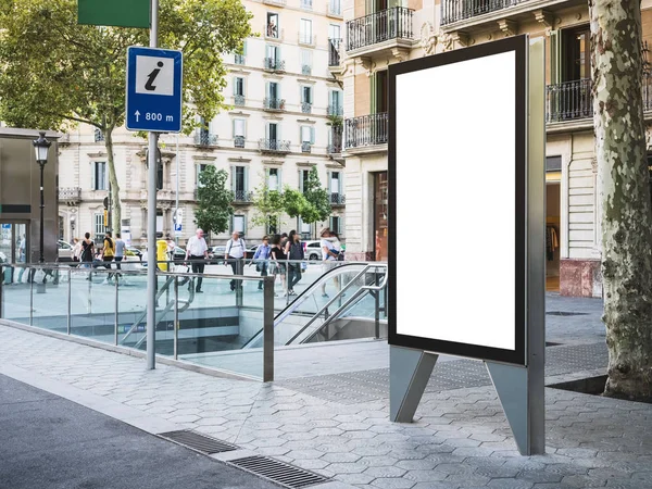 Mock up Banner stand Metro entrance Media outdoor Information Sign — Stock Photo, Image