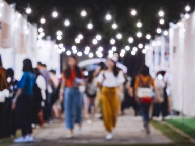 Festival olay parti açık Hipster insanlar arka plan bulanıklık 