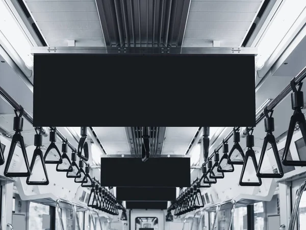 Mock up πανό διαφήμισης σε μέσα μαζικής μεταφοράς μέσα υπόγειος σιδηροδρομικό — Φωτογραφία Αρχείου