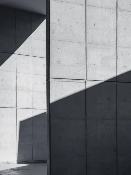 Detalhes da arquitetura Parede de concreto Moderno edifício sombra e sombra — Fotografia de Stock