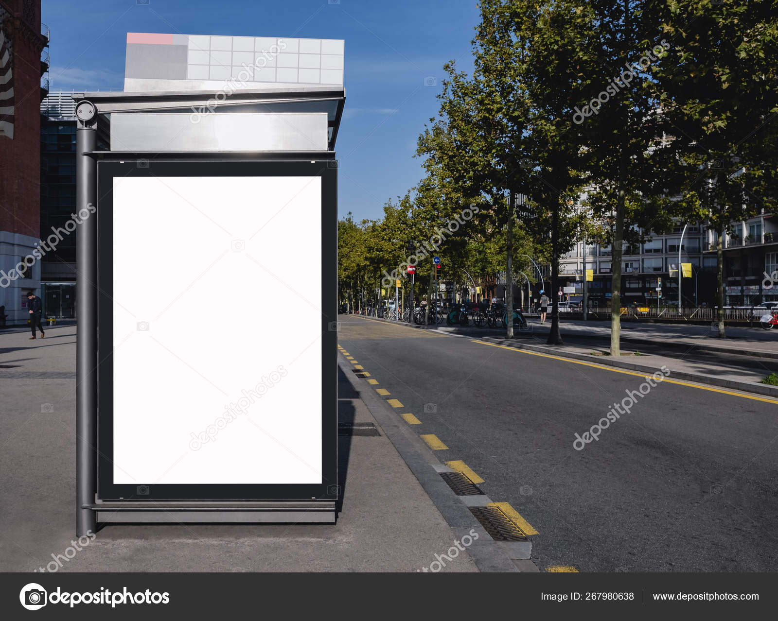 Download Mock Up Billboard Banner Template At Bus Stop Media Outdoor Europe City Stock Photo C Viteethumb 267980638 Yellowimages Mockups