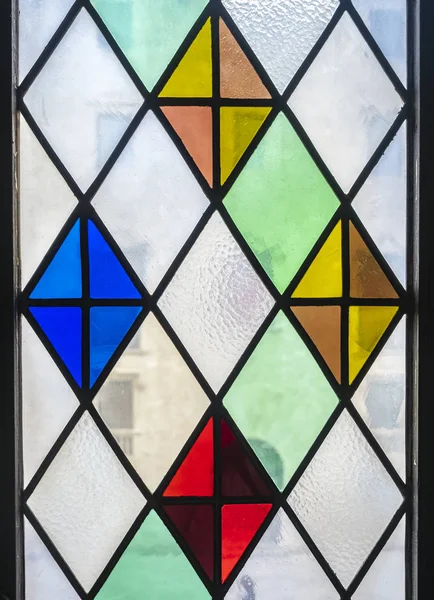 stock image Stained glass window decoration Transparent colorful pattern