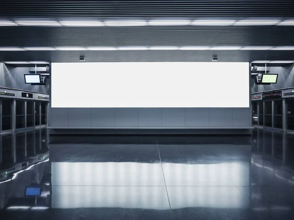 Mock up banner Billboard Media estação de metrô interior Panorama caixa de luz — Fotografia de Stock