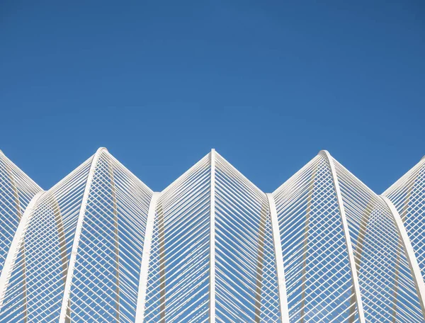 Modelo de acero Línea blanca forma geométrica detalles arquitectónicos — Foto de Stock