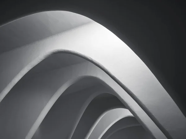 Architekturdetails Decke Kurve Raum Zementwand Textur schwarz und weiß — Stockfoto